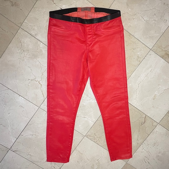 Helmut Red Leather Look Leggings - Picture 4 of 7
